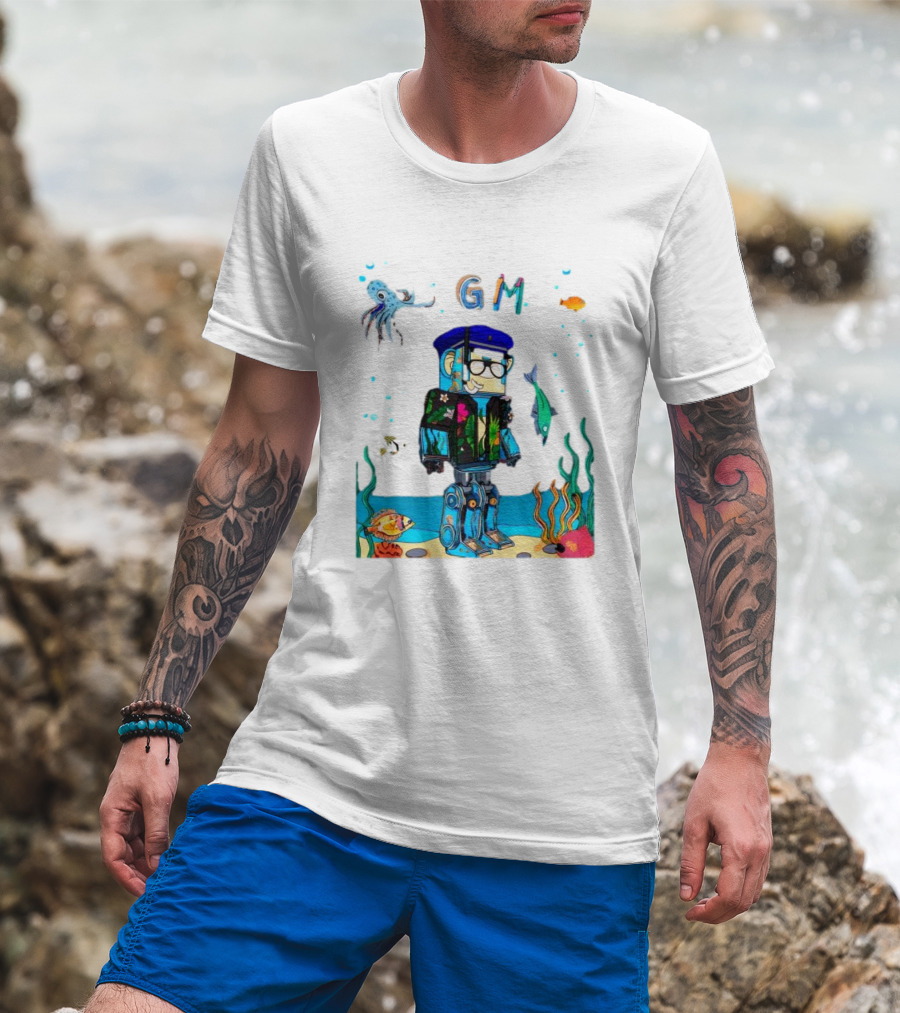Marine Policeman NFT Robot Monkey Underwater Scene GM T-Shirt