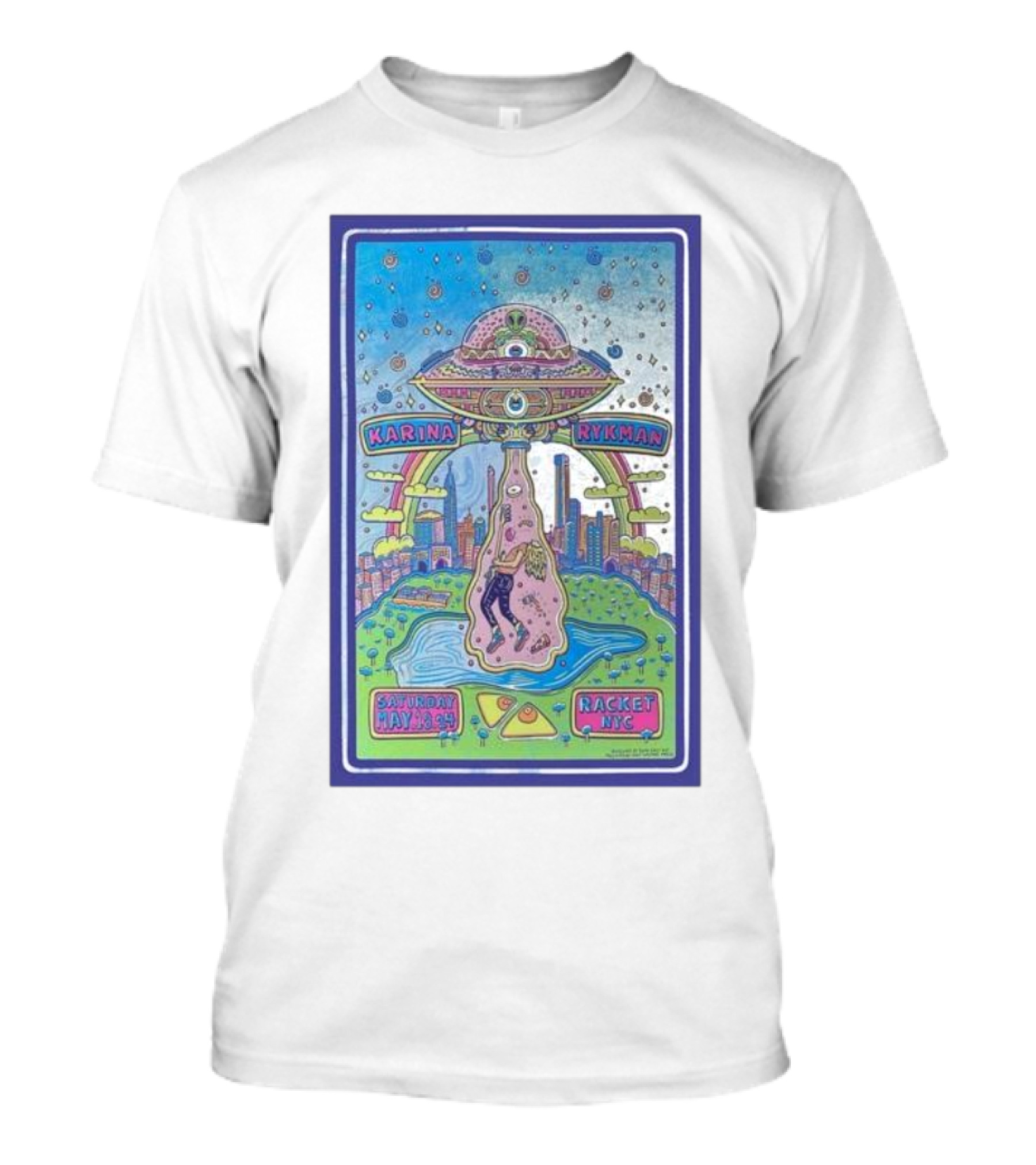 Karina Rykman May 18 2024 UFO Skyline Racket NYC T-Shirt