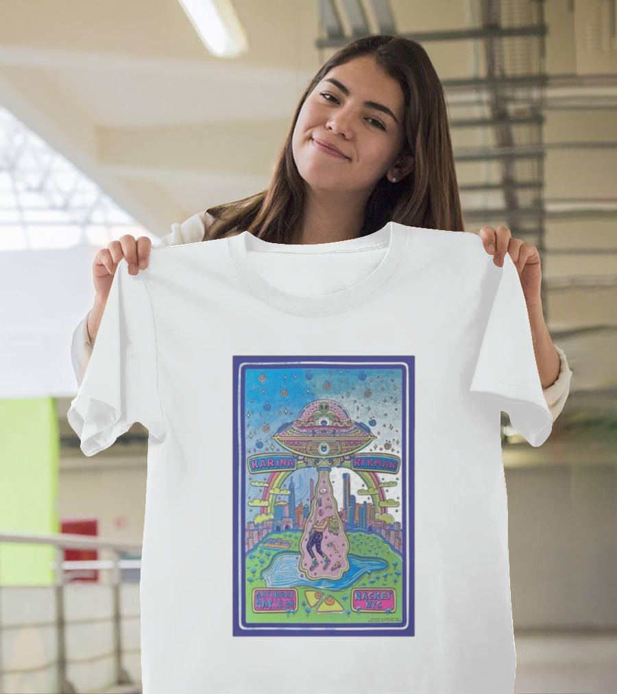 Karina Rykman May 18 2024 UFO Skyline Racket NYC T-Shirt