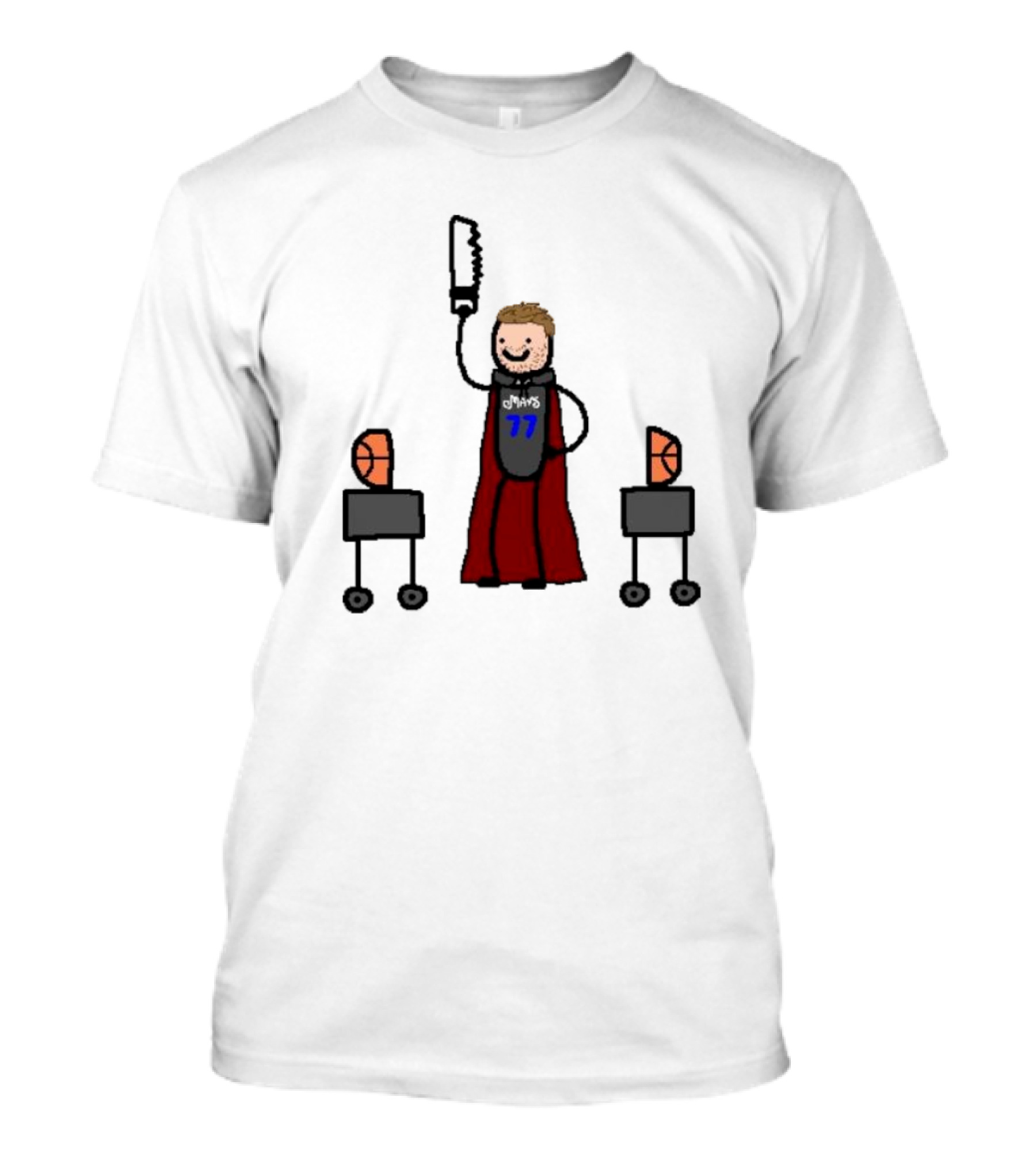 Luka Magic Cut The Basketball In Half NBA Paint Art Style 77 T-Shirt