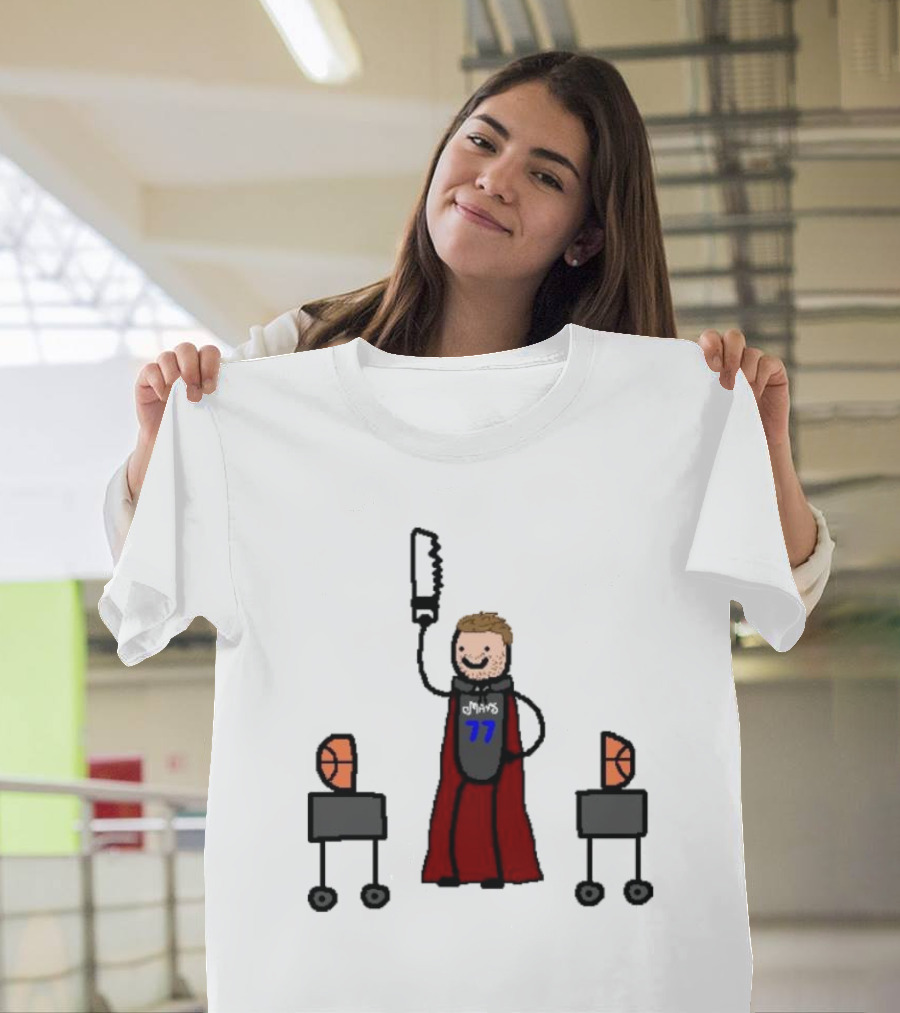 Luka Magic Cut The Basketball In Half NBA Paint Art Style 77 T-Shirt