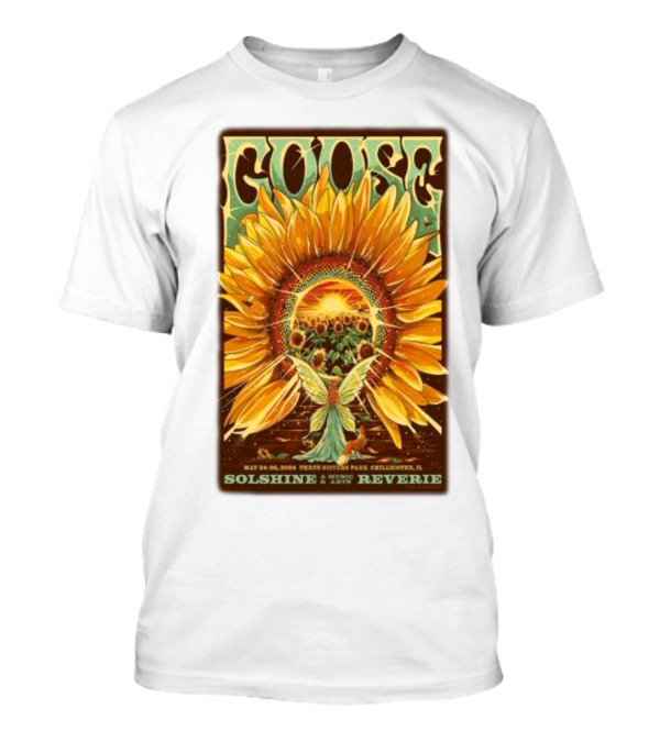 Goose May 24-26 2024 Three Sisters Park Chillicothe IL Solshine Music Reverie Sunflower T-Shirt