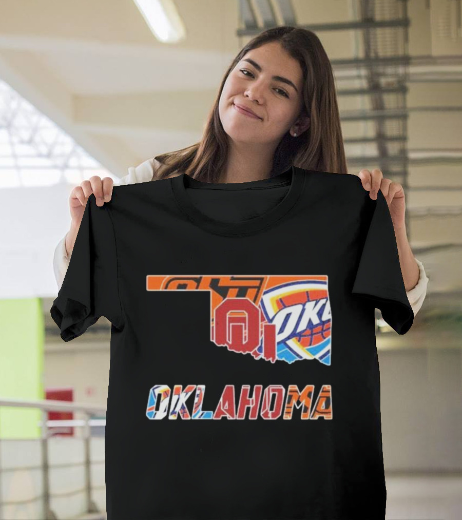 Oklahoma Sports Teams Oklahoma City Thunder Oklahoma State University Cowboys University of Oklahoma Sooners T-Shirt