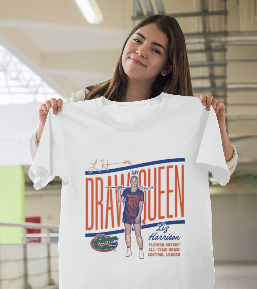 Draw Queen Liz Harrison Florida Gators All-time Draw Control Leader LH #16 T-Shirt