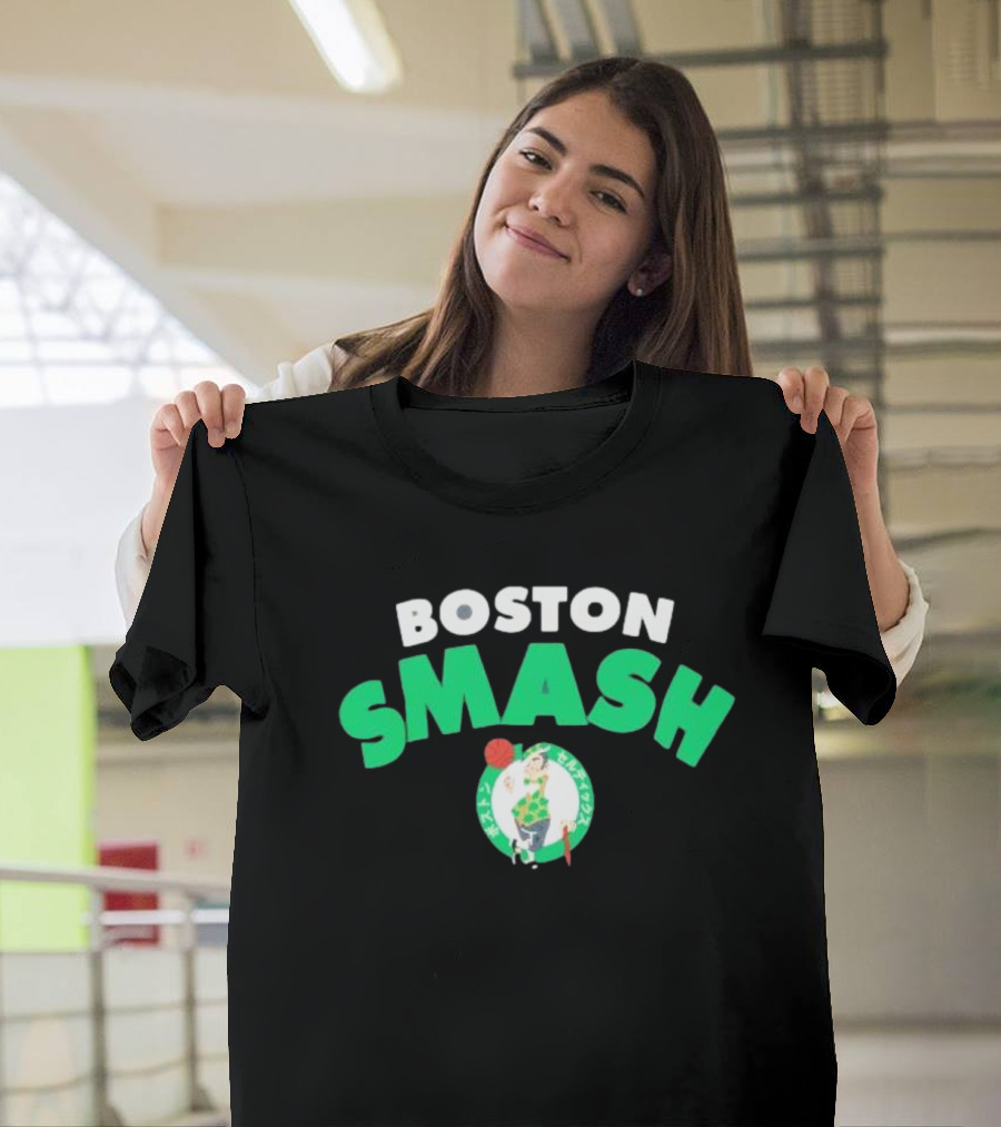 Boston Celtics Smash Basketball Emblem T-Shirt