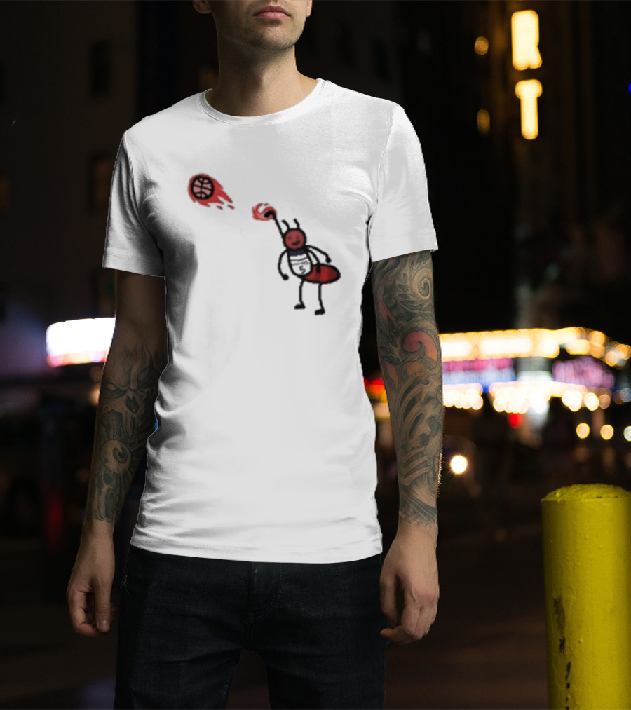Paint Fire Ant Playing Basketball T-Shirt