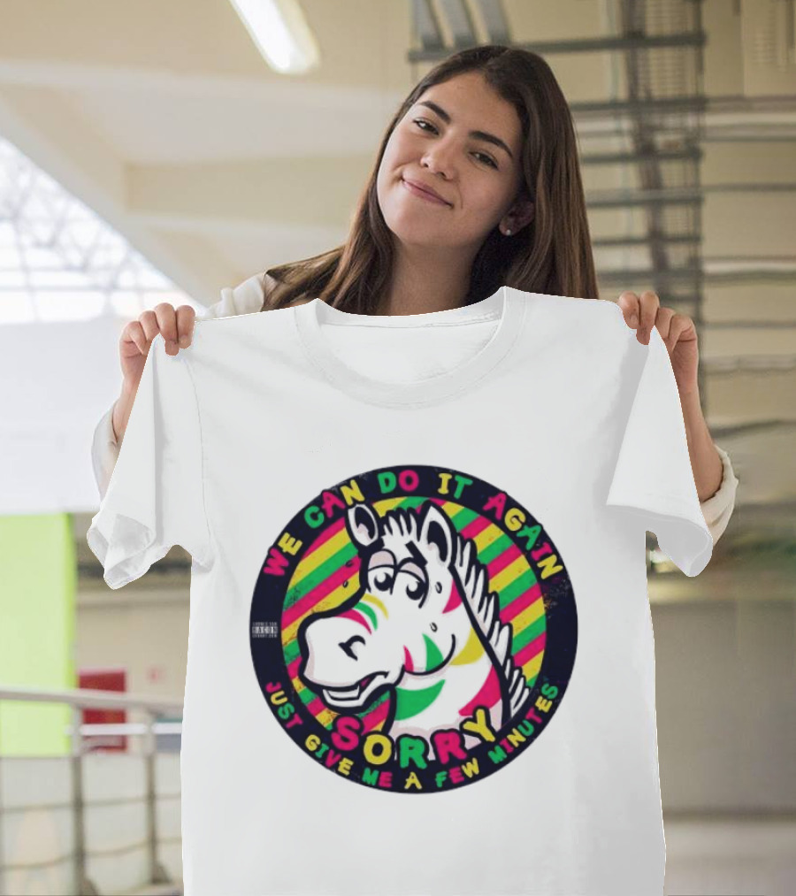 We Can Do It Again Sorry Just Give Me A Few Minutes Rainbow Zebra T-Shirt