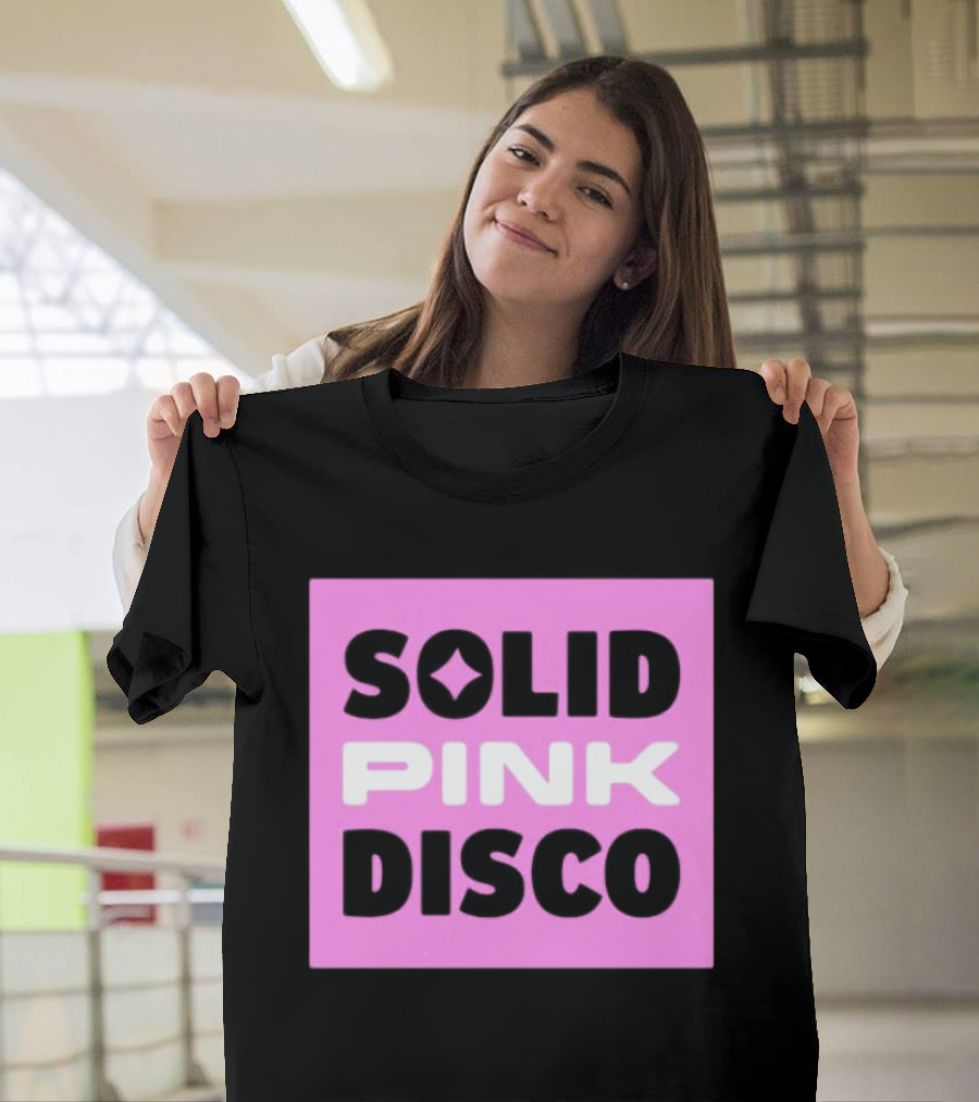 SOLID PINK DISCO Starburst Retro Block T-Shirt