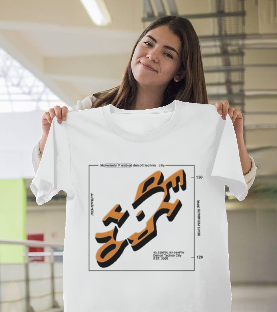 Movement Festival Detroit Techno City EST 2000 45 Heavy Latitude Longitude Coordinates T-Shirt
