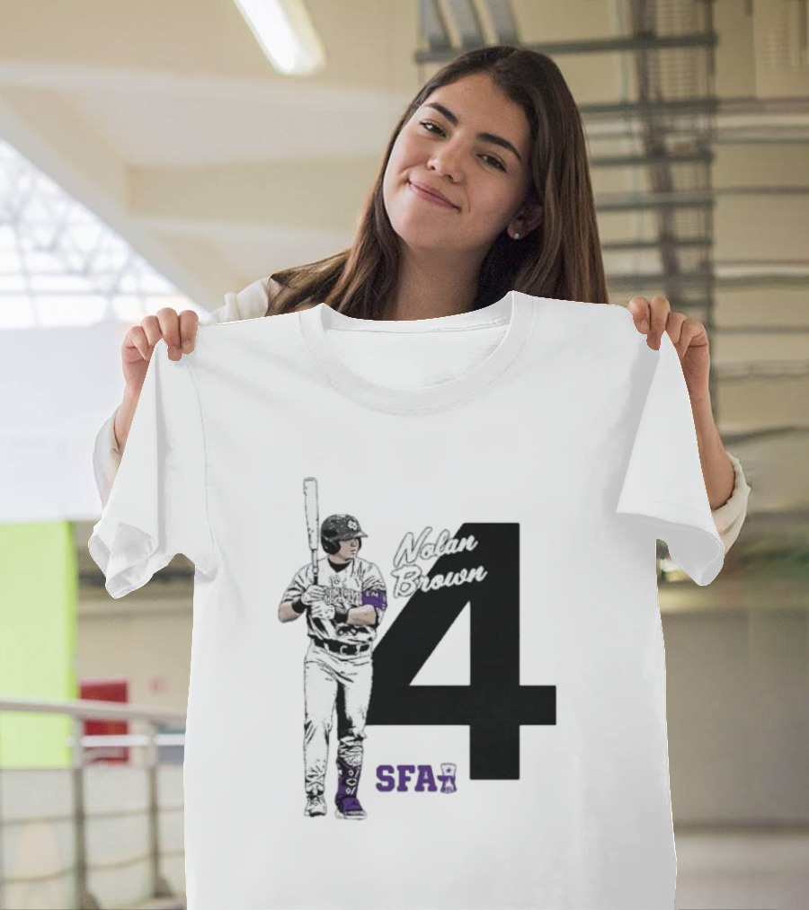 Nolan Brown 4 SFA Baseball Player T-Shirt
