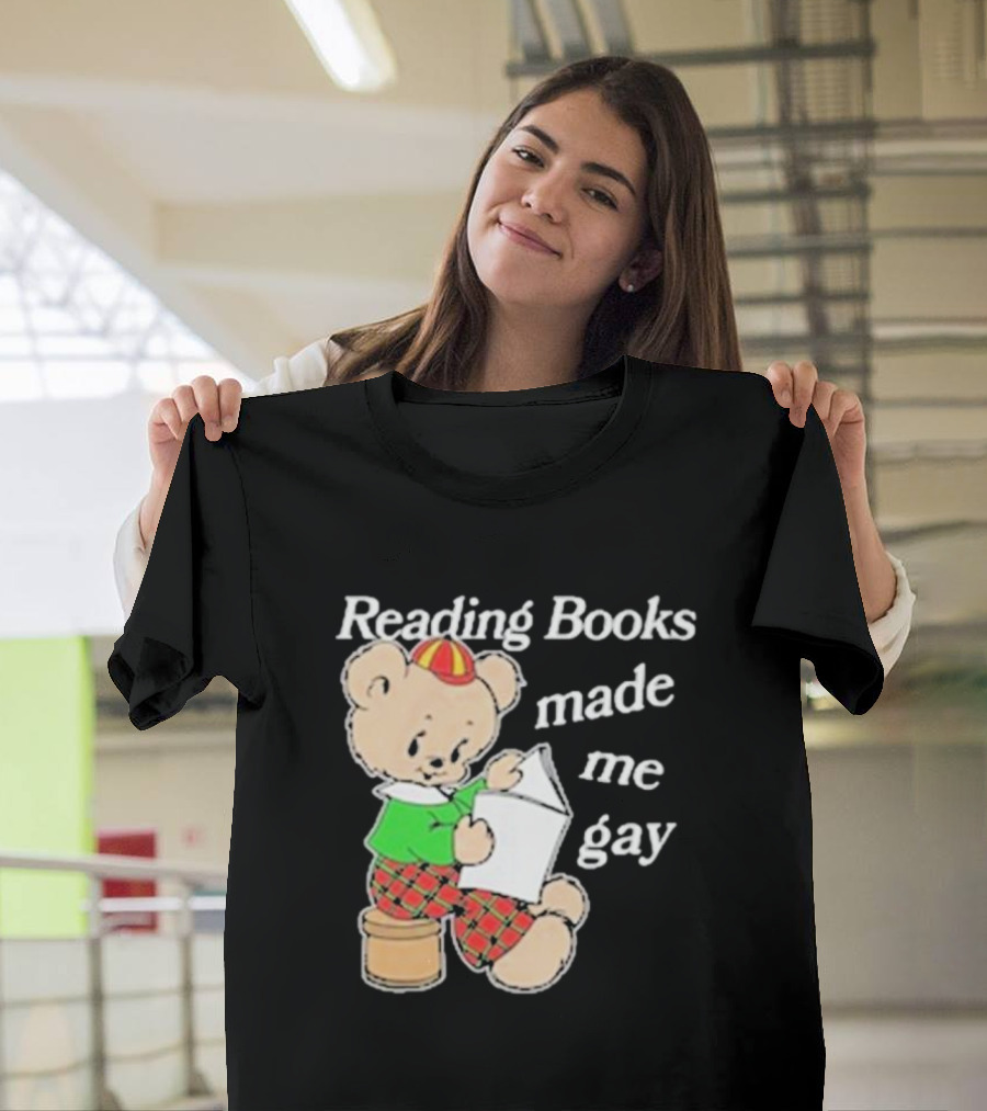 Reading Books Made Me Gay Teddy Bear In Plaid T-Shirt