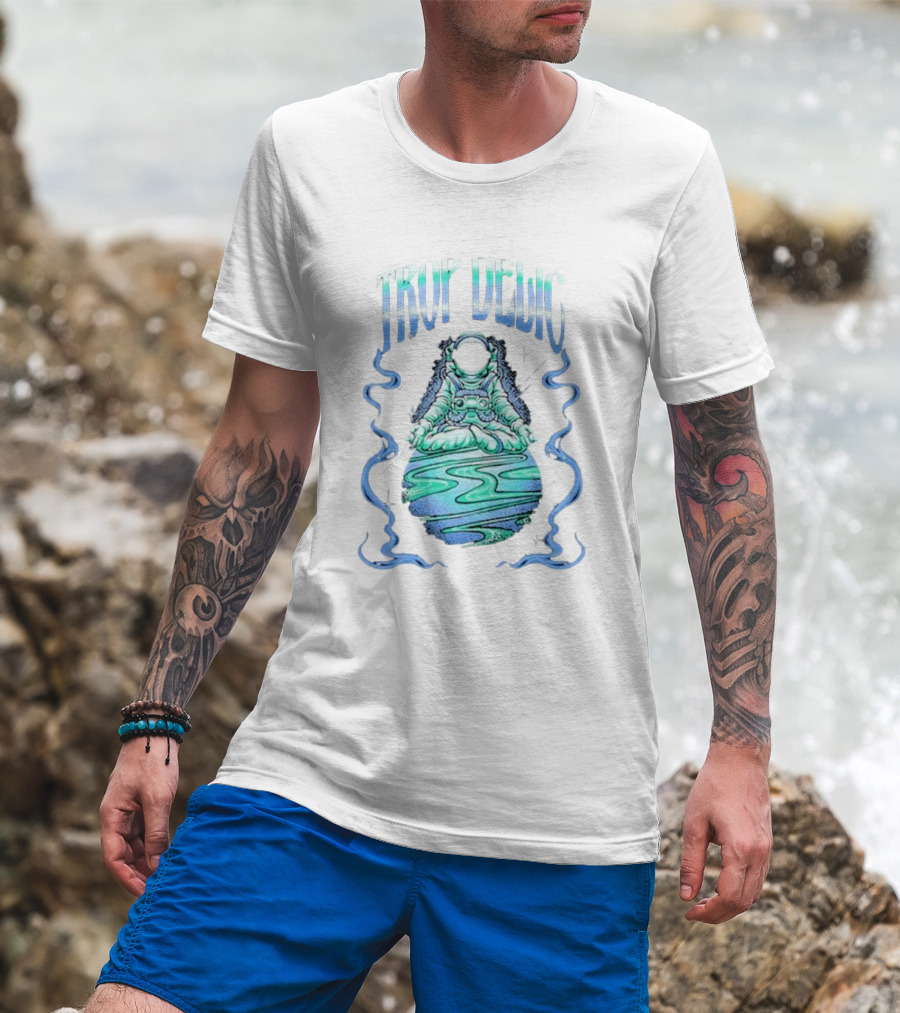 Tropidelic Yoga Spaceman Floating On Cosmic Waves Tour 24 T-Shirt