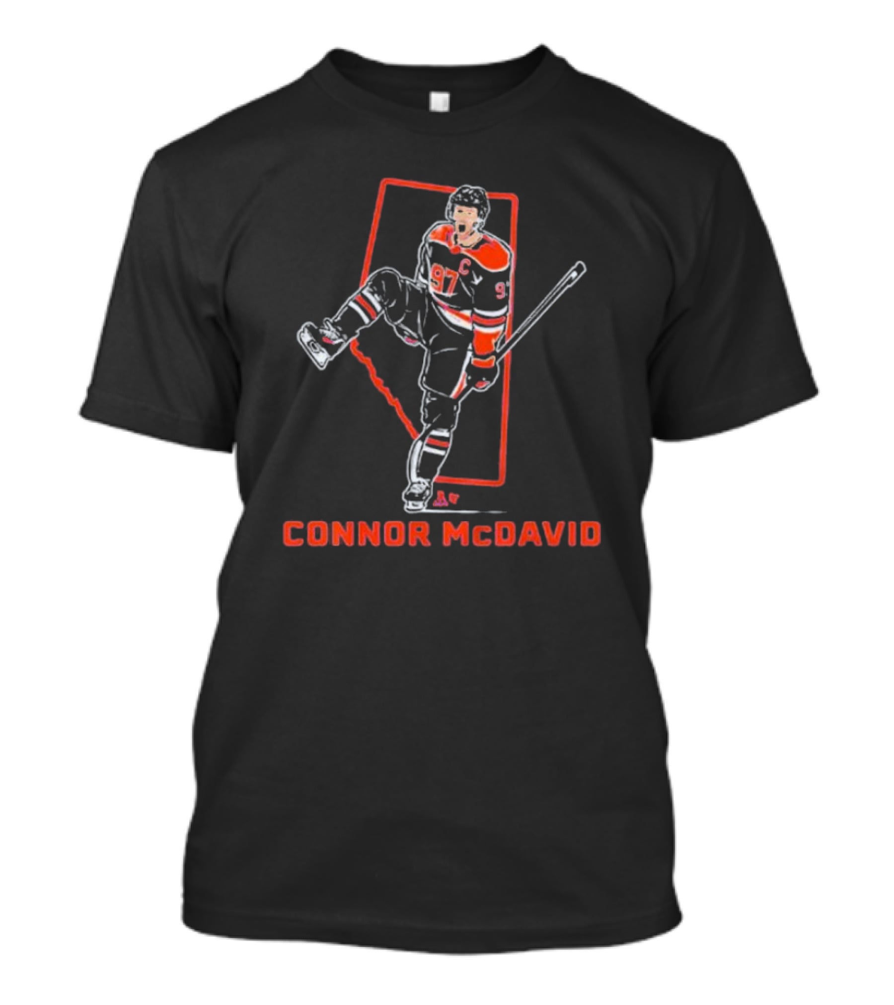 Connor McDavid Hockey Player 97 Canada Map Outline T-Shirt