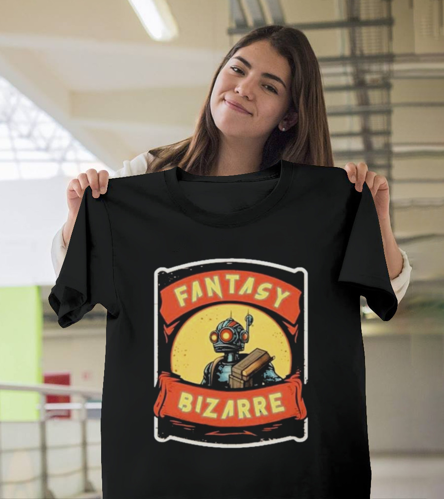 Fantasy Bizarre Robot with Vintage Sci-Fi Suit and Gadget Box T-Shirt