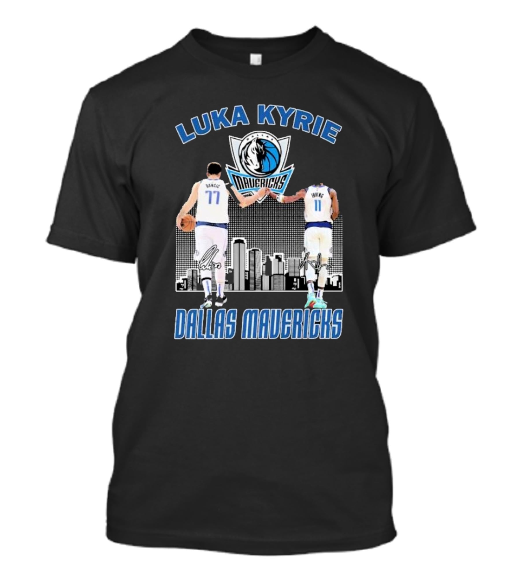 Luka Kyrie Signature Dallas Mavericks City Skyline Basketball T-Shirt