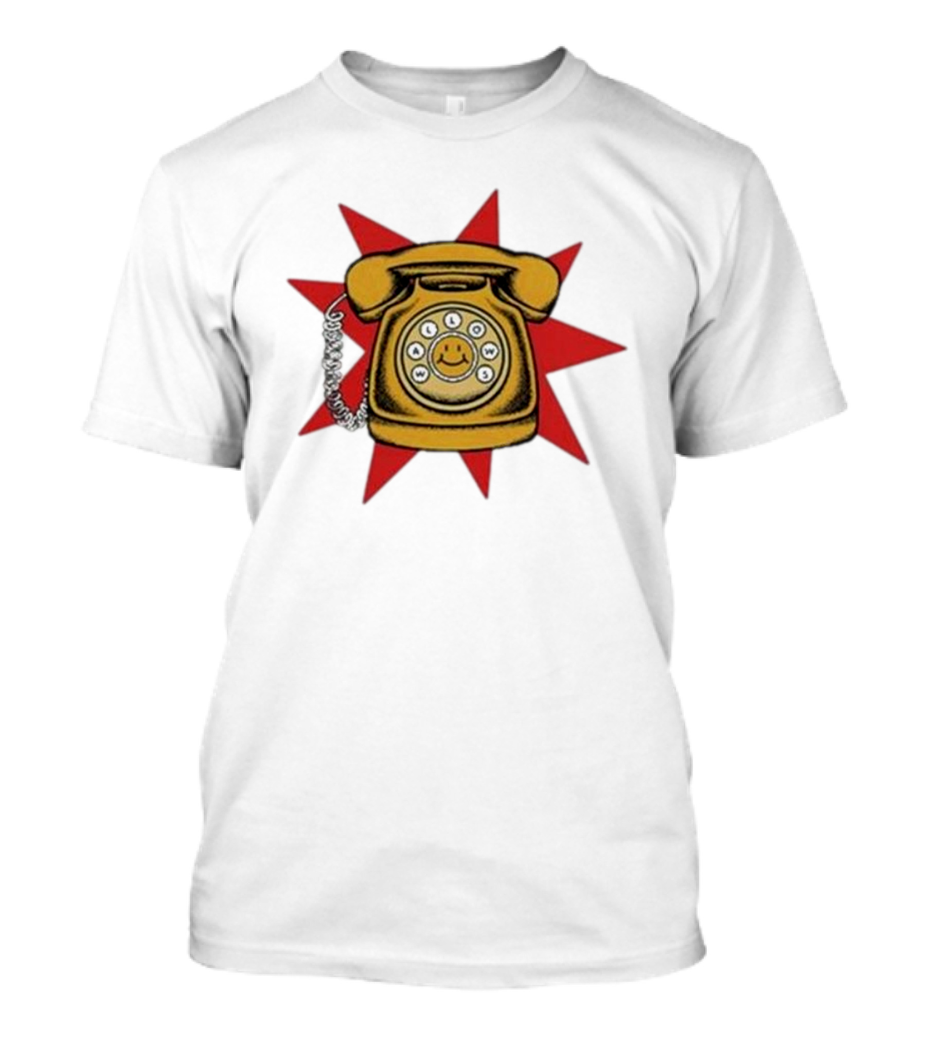 Wallows Music Vintage Phone Smiley Rotary Starburst Raglan T-Shirt