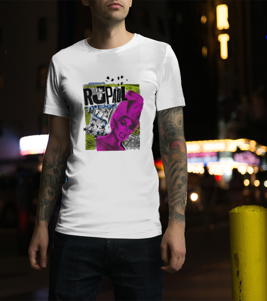 Rupaul Star Power Glam Pop Art Collage T-Shirt