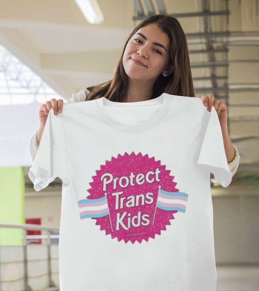 Protect Trans Kids Megamikoart Transgender Flag Pride T-Shirt
