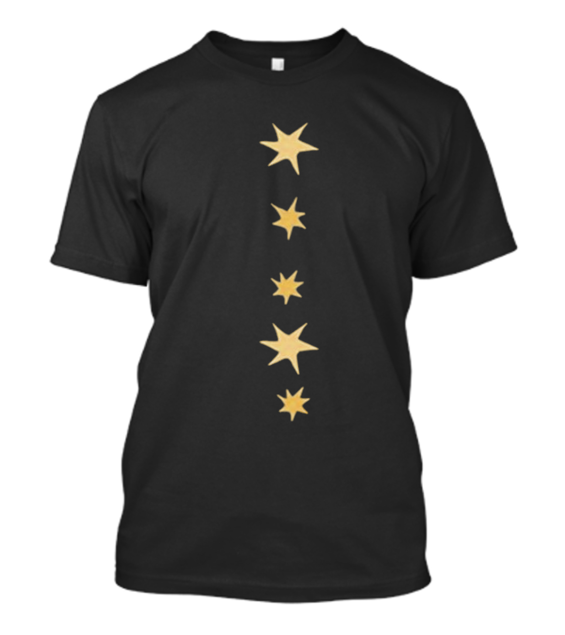 Lor2mg Starry Gold Stars Vertical Alignment T-Shirt