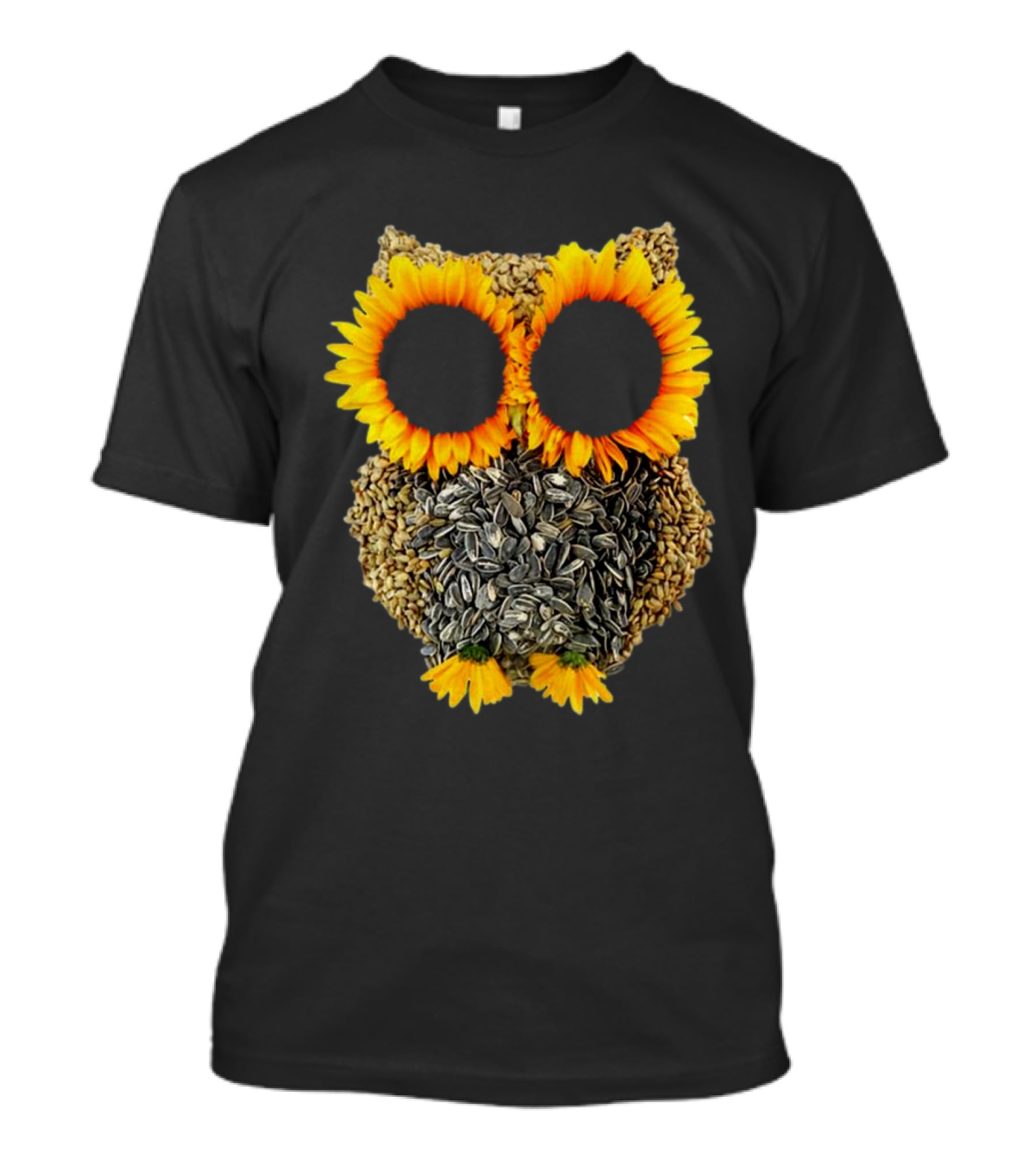 Sunflower Seed Owl With Bright Sunflower Eyes T-Shirt