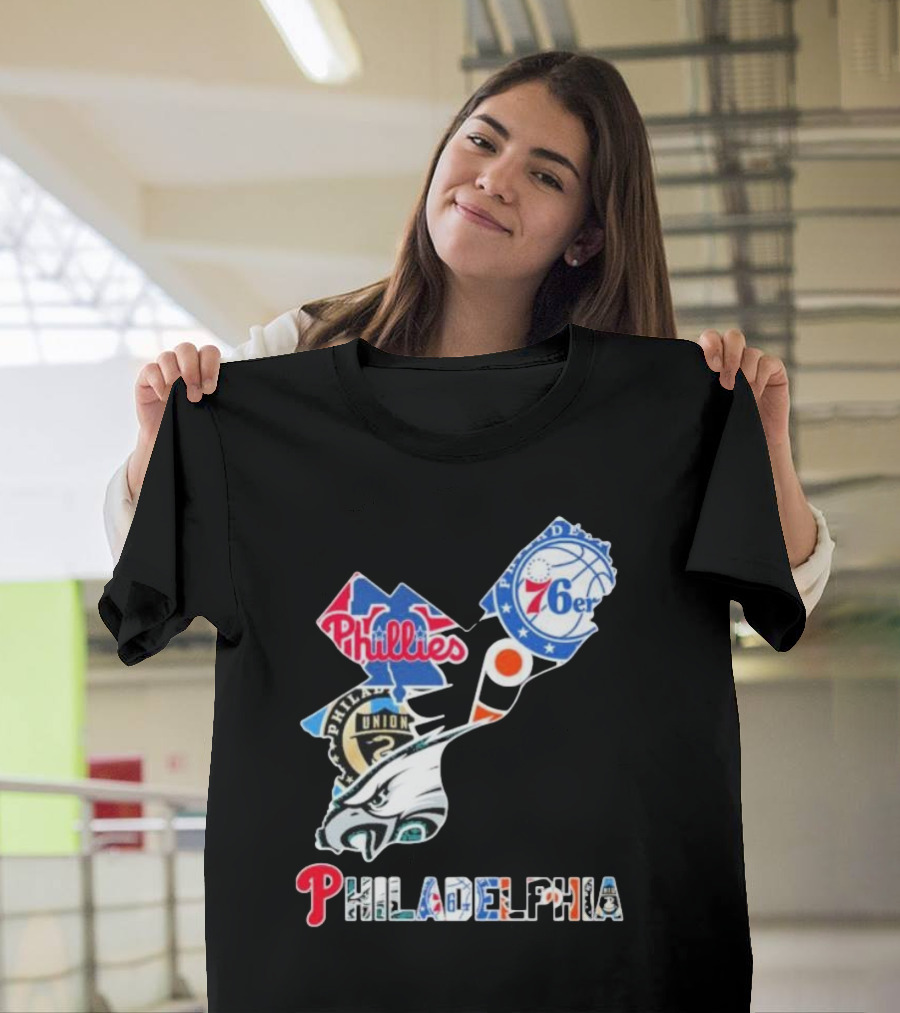 Philadelphia Eagles Phillies 76ers Union Flyers T-Shirt
