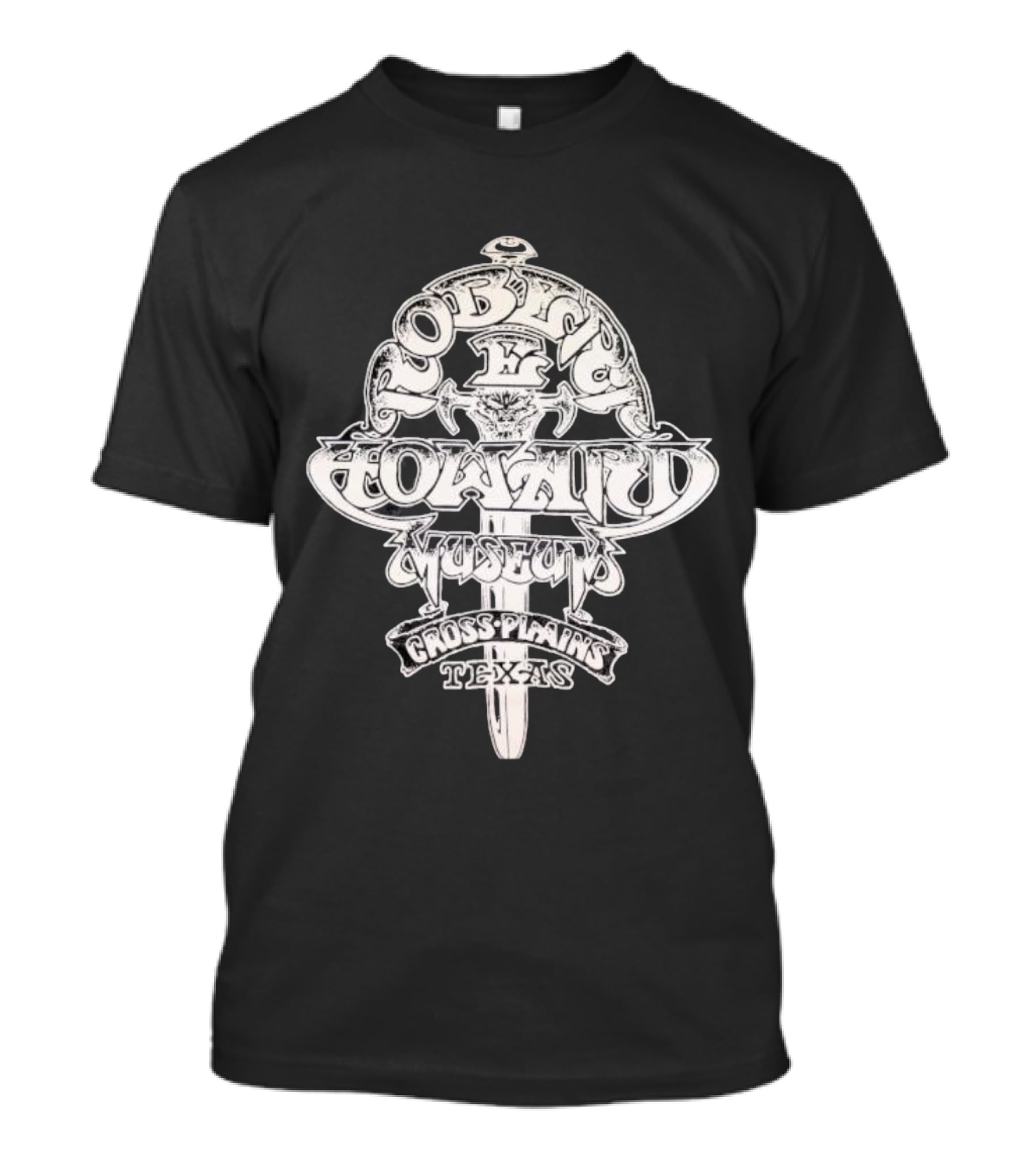 Robert E. Howard Museum Sword Emblem Cross Plains Texas T-Shirt