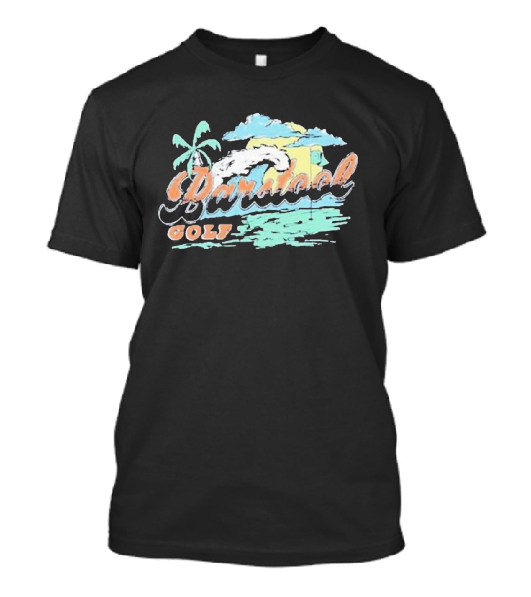 Golf Beach Wave Palm Tree Ocean Sunset T-Shirt