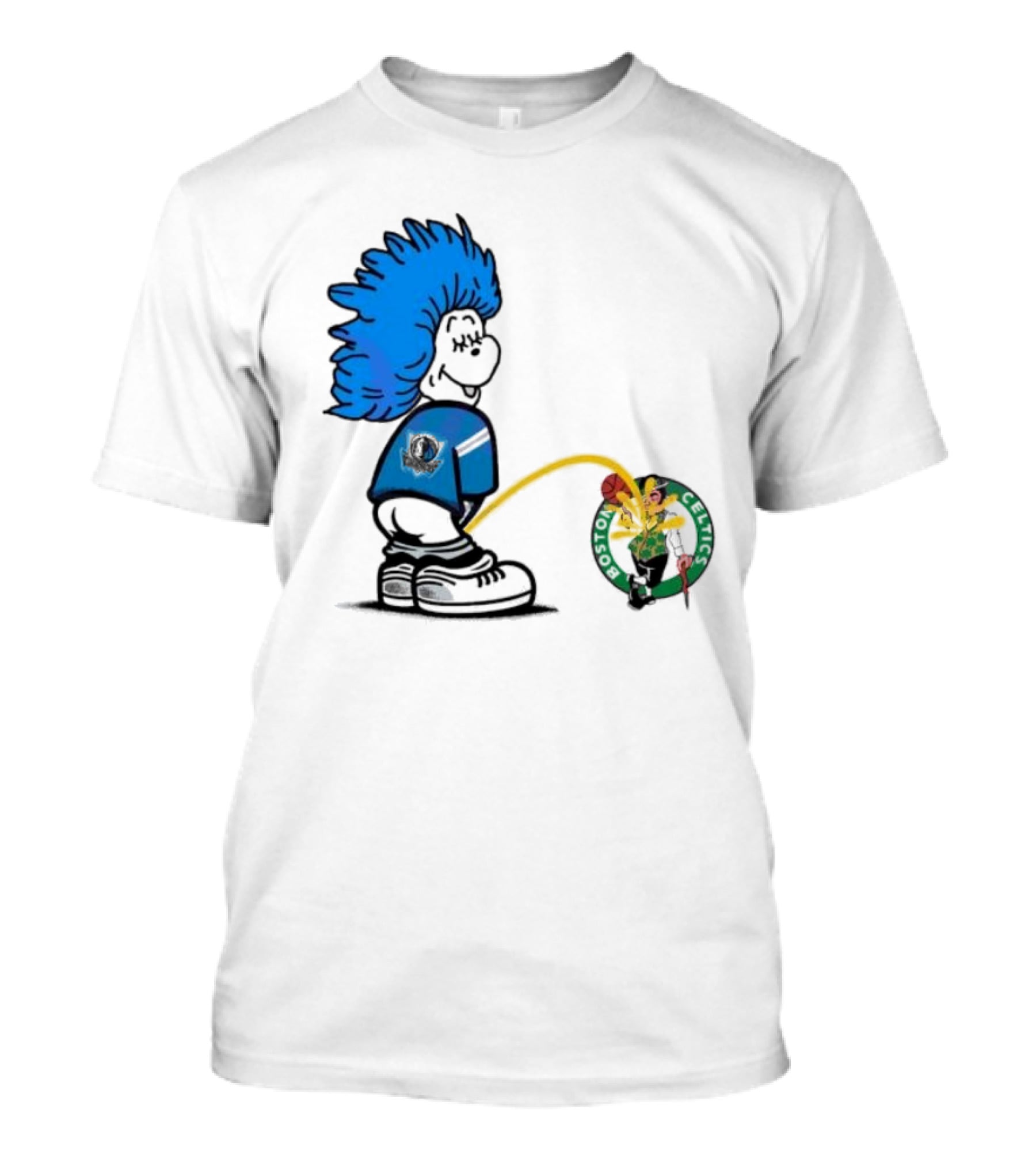 Dr Seuss Thing One Dallas Mavericks Urine On Boston Celtics T-Shirt