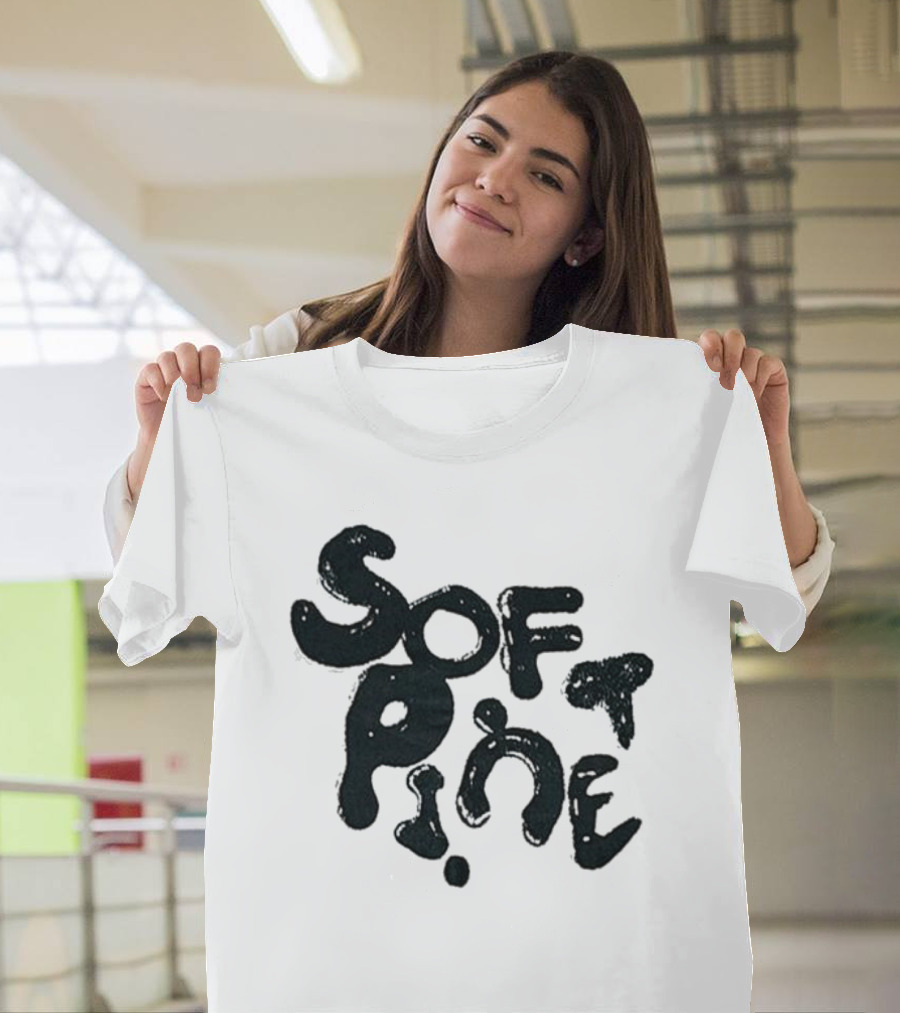 Soft Pine Logo Dark Green Text T-Shirt