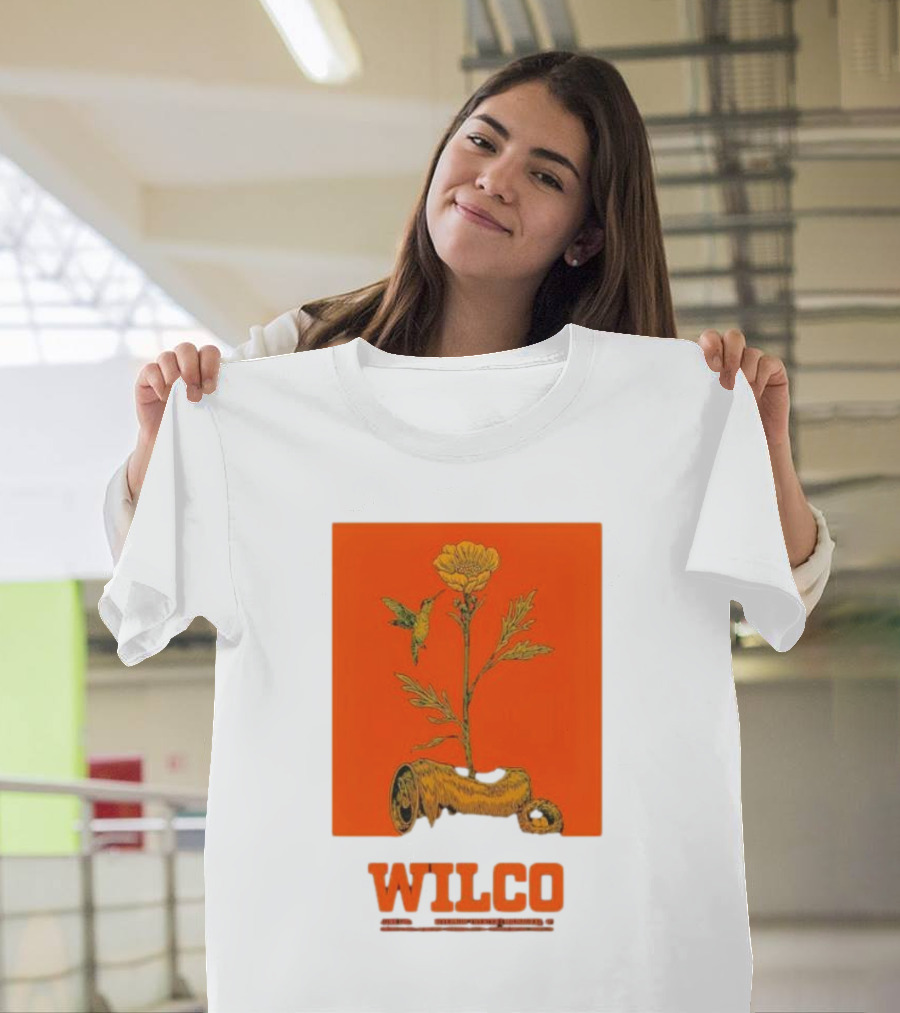 Wilco Jun 12 2024 Riverside Theatre Milwaukee WI Floral Hummingbird T-Shirt