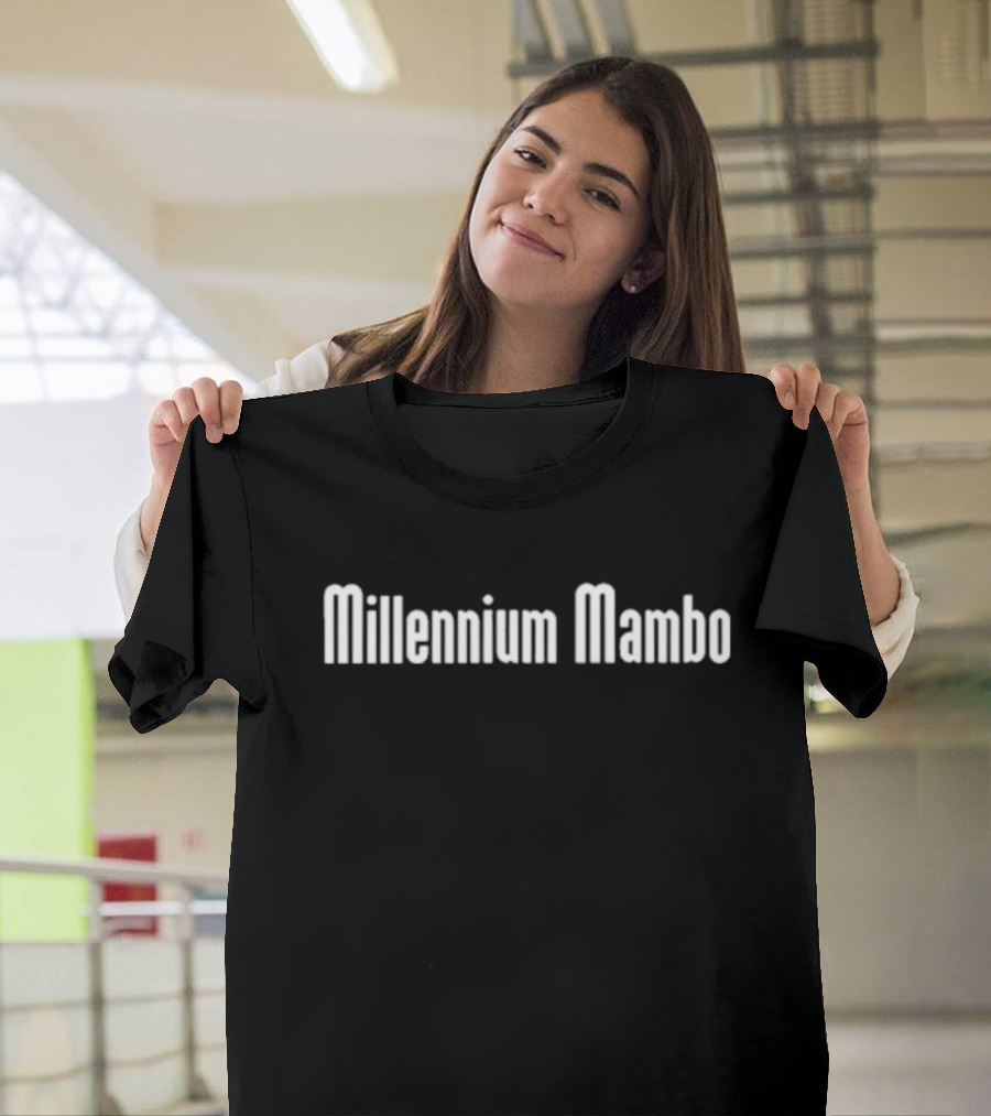 Millennium Mambo Movie Bold White Serif Text T-Shirt
