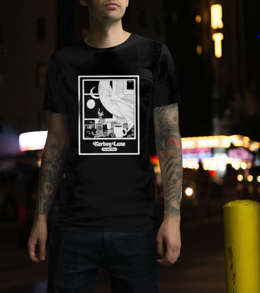 Kerbey Lane All Day Cafe Night Window Scene T-Shirt