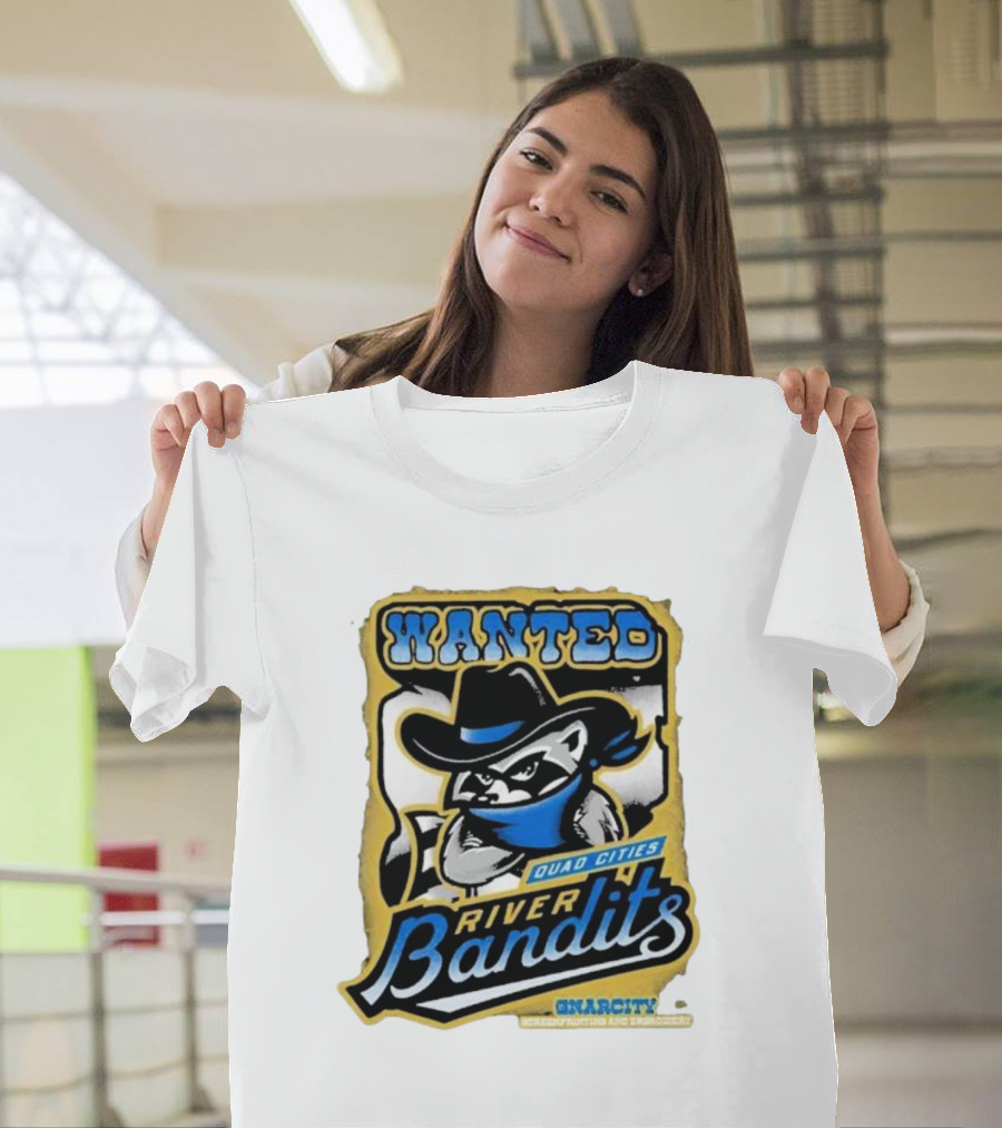 Wanted Quad Cities River Bandits Gnarcity Collectors and Knickleheads T-Shirt