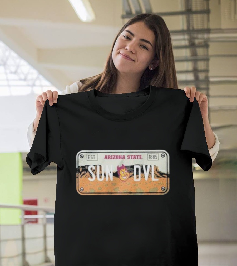 Arizona State Sun Devils Est 1885 License Plate T-Shirt