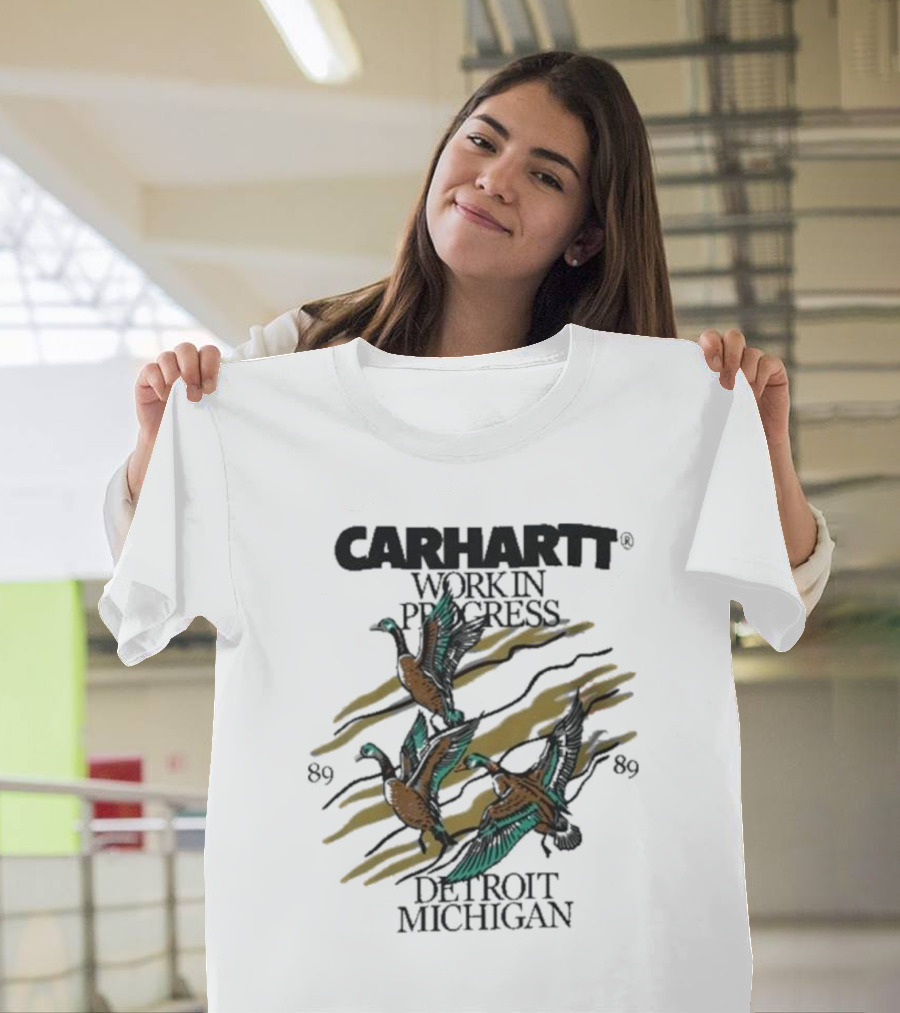 Carhartt Work In Progress Detroit Michigan 89 Ducks T-Shirt