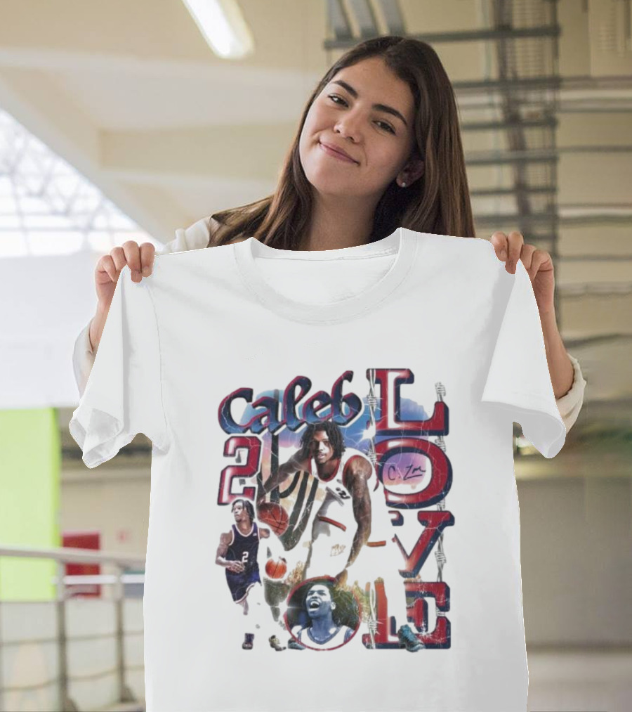 Caleb Love 2 Basketball Signature Jersey Dunk Champion Image T-Shirt