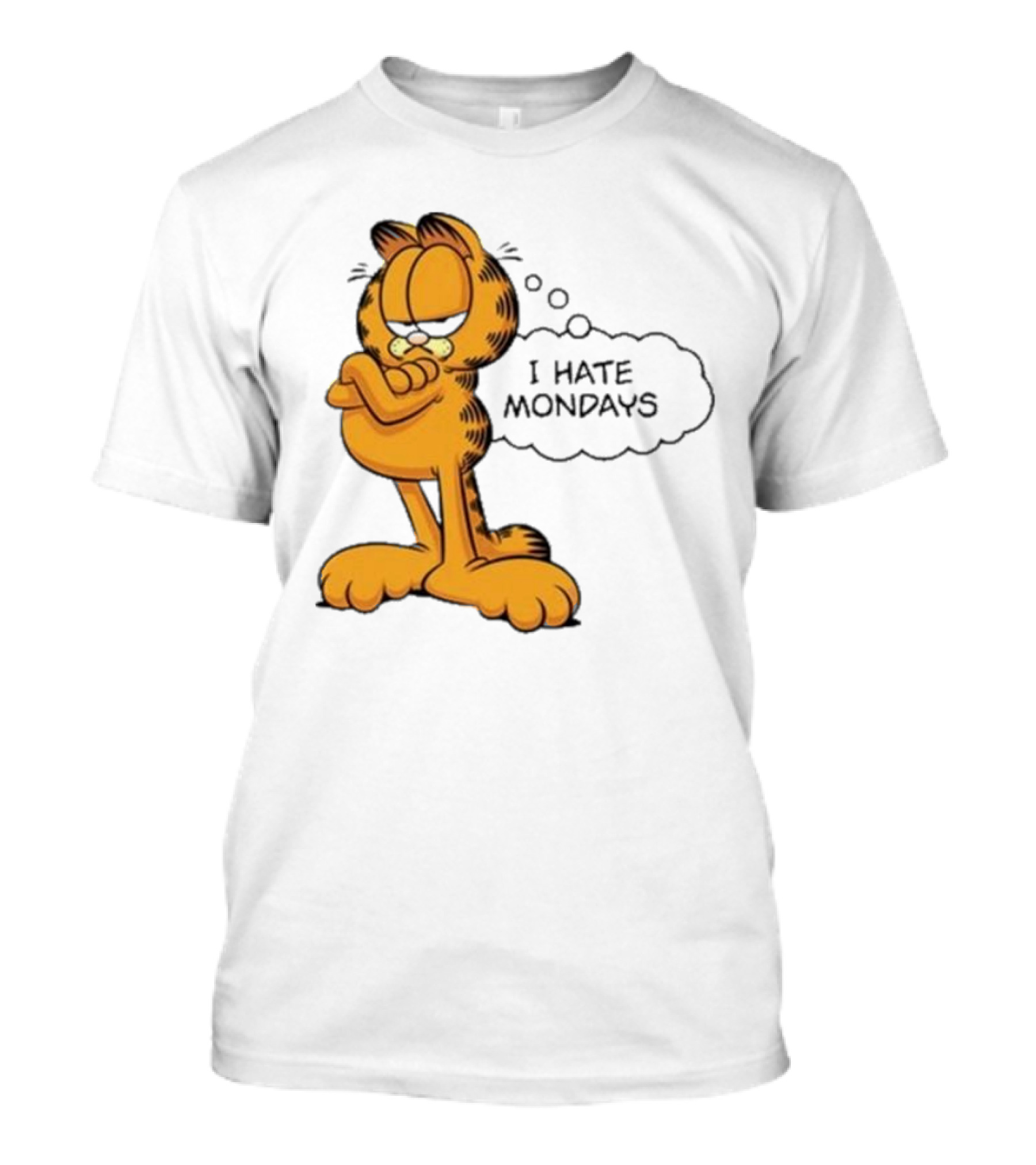 Garfield Comic Character Stating I Hate Mondays With Crossed Arms T-Shirt