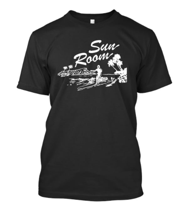 Sun Room Red Coastal Surfer Island Palms Scene T-Shirt