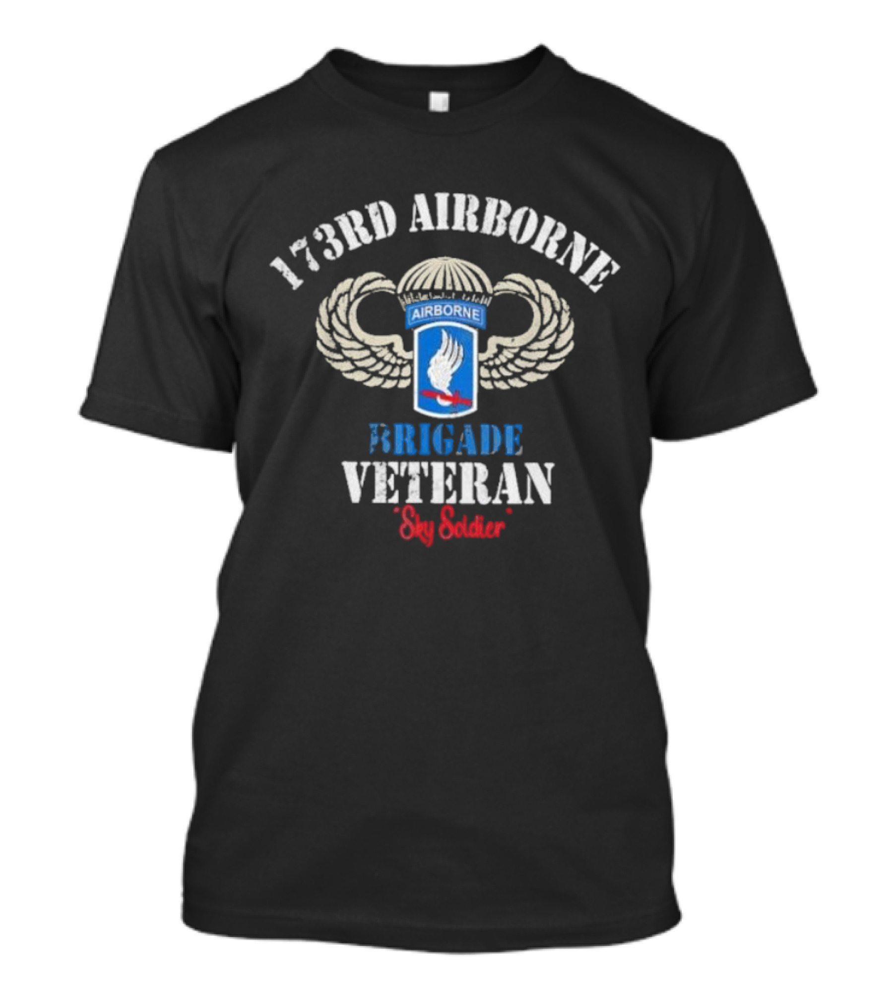 173rd Airborne Brigade Veteran Sky Soldier Wing Insignia T-Shirt