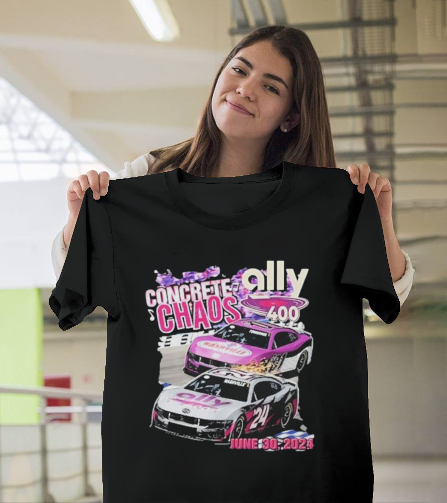 Ally 400 Concrete Chaos June 30 2024 NASCAR Race Cars Events T-Shirt