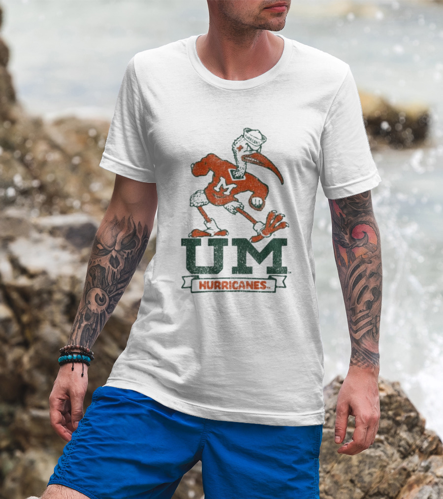 Blue 84 University Of Miami UM Hurricanes White T-Shirt
