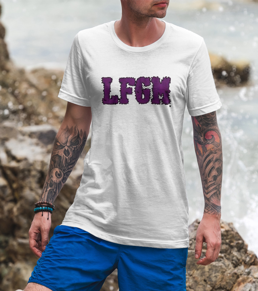 Fuzzy LFGM Purple Text T-Shirt