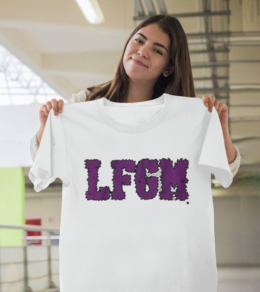 Fuzzy LFGM Purple Text T-Shirt