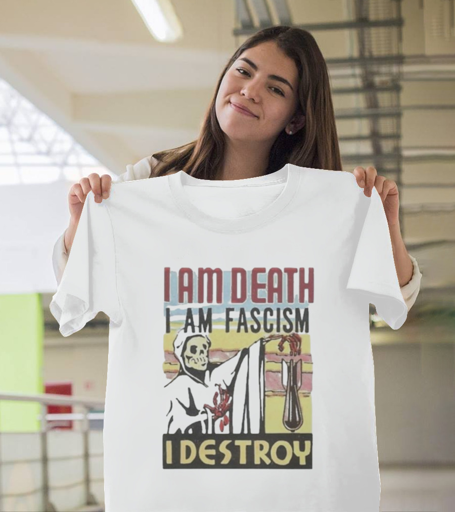 Propagandopolis I Am Death I Am Fascism I Destroy Skeleton Bomb T-Shirt