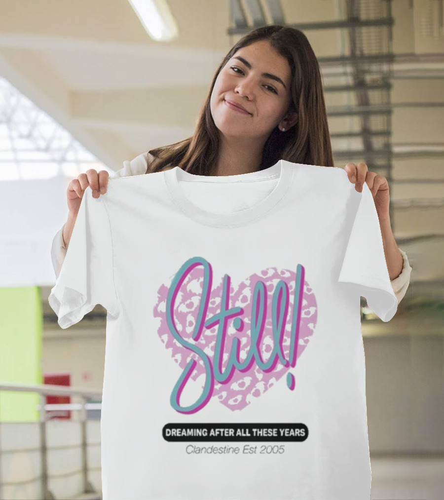 Still Dreaming After All These Years Clandestine Est 2005 Leopard Print Heart T-Shirt