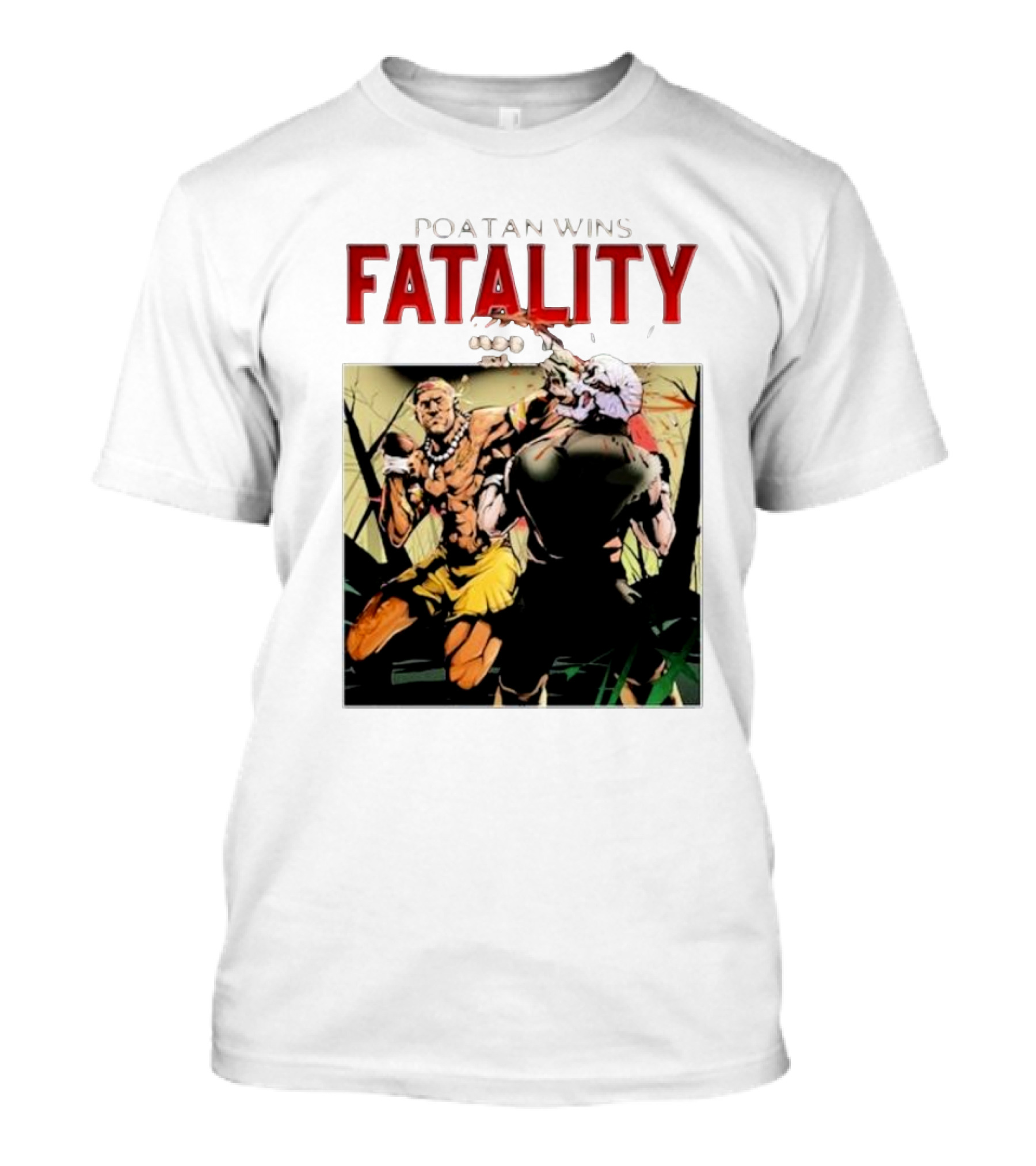 Poatan Wins Fatality Comic Style Fight Scene T-Shirt