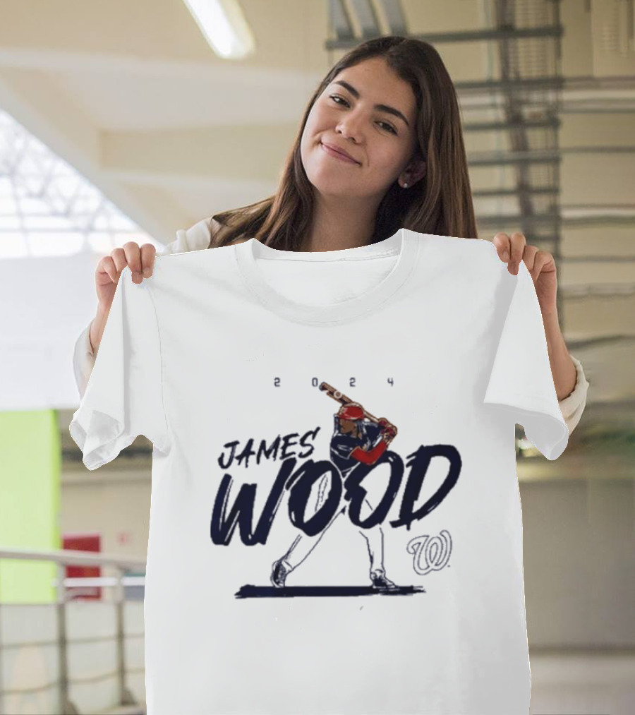 James Wood 2024 Baseball Welcome to the Show W Swinging Batter T-Shirt