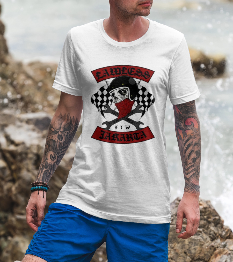 Lawless Jakarta FTW Outlaw Bones Punch Road Skull T-Shirt