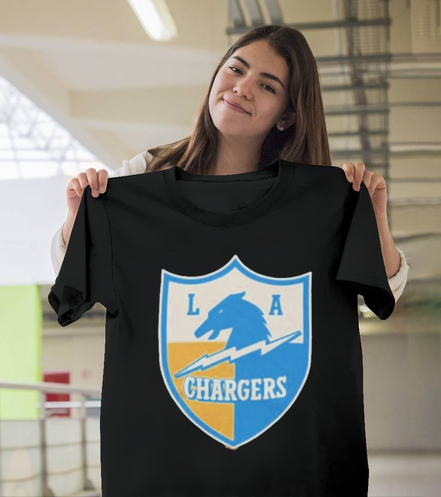 Los Angeles Chargers 1961 Vintage Logo Shield With Horse And Bolt T-Shirt