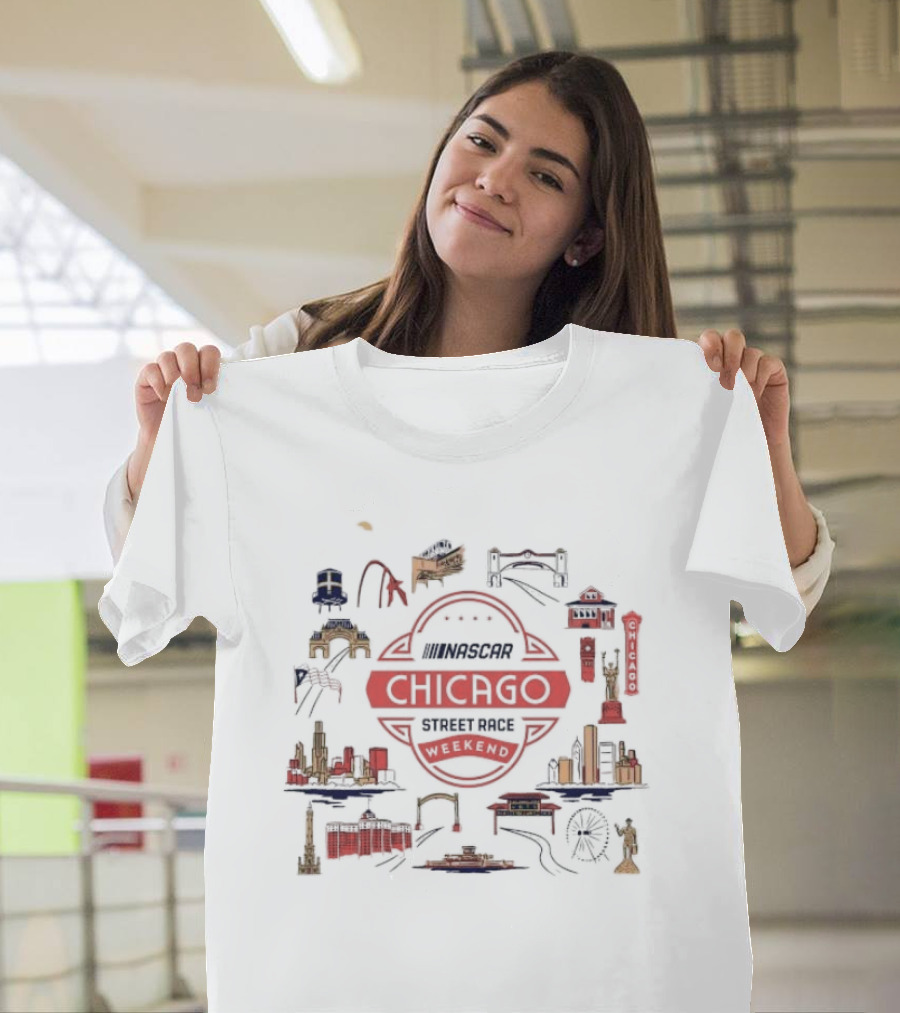 NASCAR Chicago Street Race Weekend Landmarks T-Shirt